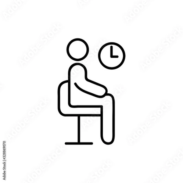Fototapeta Waiting room line icon, outline vector sign, linear style pictogram isolated on white. Symbol, logo illustration. Pixel perfect vector graphics