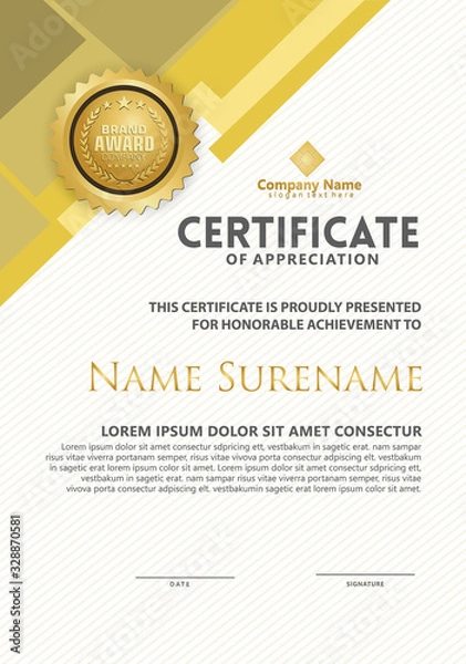 Fototapeta certificate template with modern pattern,diploma,Vector illustration
