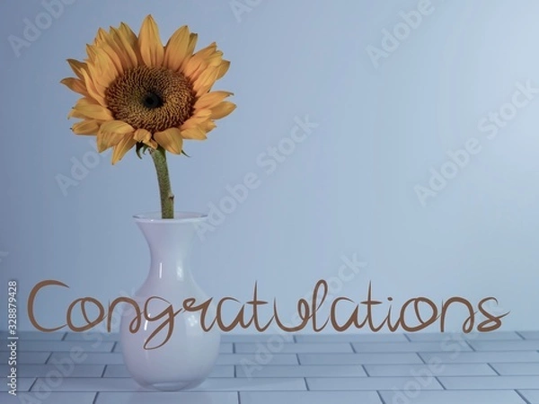 Obraz Congratulations written in a brown font across a single yellow s