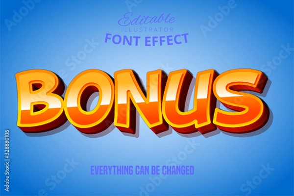 Obraz Bonus text, 3d red and yellow editable font effect