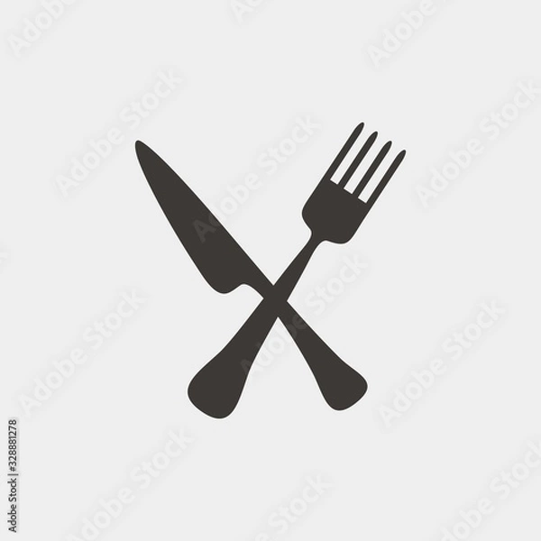 Obraz cutlery icon vector illustration folk and knife 