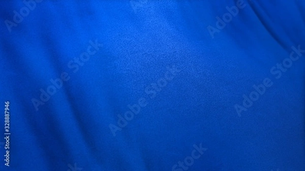 Fototapeta blue flag cloth in full frame with selective focus. 3D Illustration of cerulean azure colored garment with clean natural linen texture for background banner or wallpaper use.
