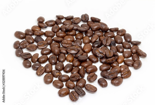 Obraz coffee beans isolated on white background