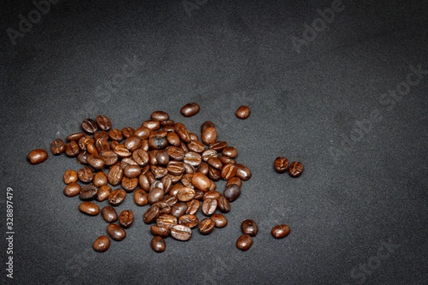 Obraz coffee beans on Black background