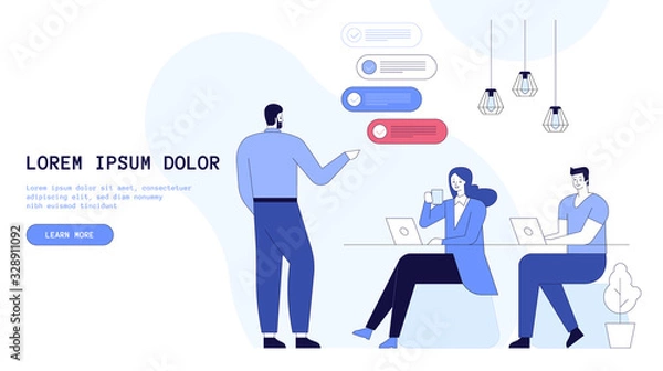 Obraz Business meeting and office workers brainstorming