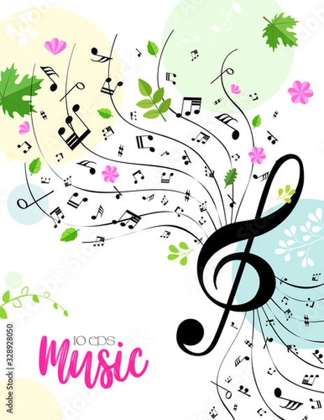 Obraz Music. Spring bright musical background