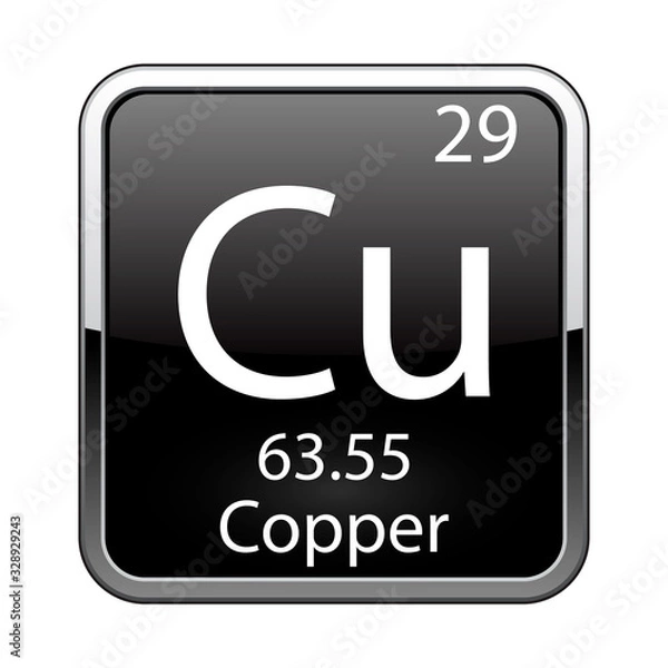 Obraz The periodic table element Copper. Vector illustration