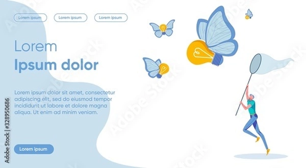 Obraz Idea Pursuit Flat Landing Page Vector Template