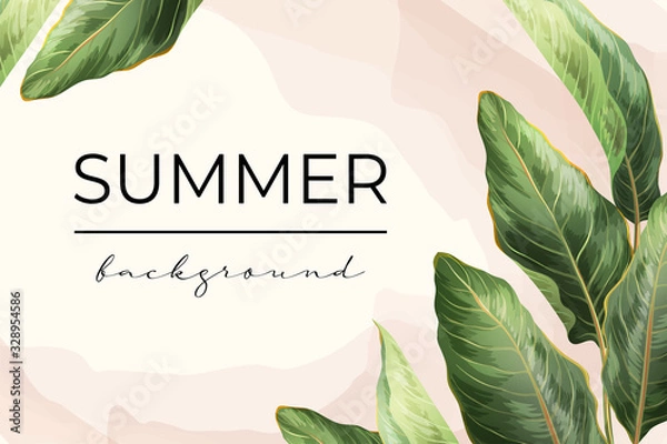 Fototapeta Palm Leaves banner background