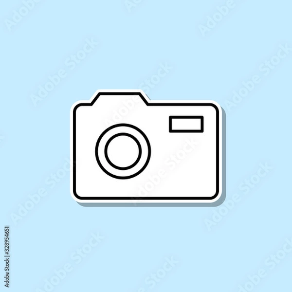 Fototapeta Camera sticker icon. Simple thin line, outline vector of web icons for ui and ux, website or mobile application