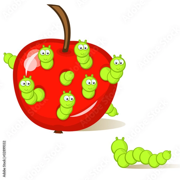 Obraz wormy apple