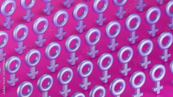 Fototapeta Feminist concept and background. 3D illustration