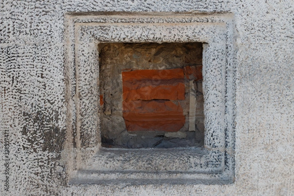 Fototapeta Elements of buildings, texture of old worn-out walls Background texture for design.