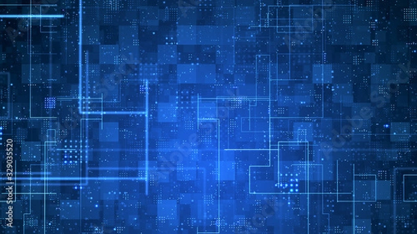 Fototapeta Digital cyberspace and Digital data network connections concept