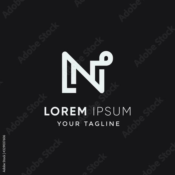 Fototapeta modern awesome letter n logo template