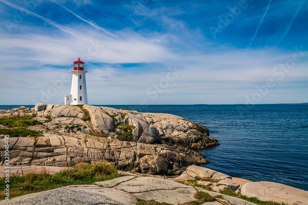 Obraz Beautiful Peggy's Cove on the coastline of Nova Scotia Canada on a fine August afternoon.