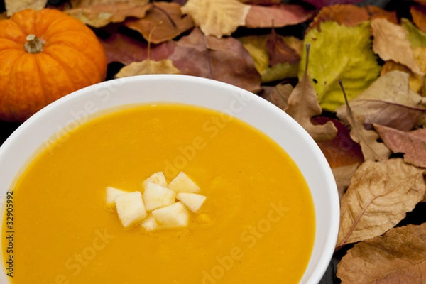 Obraz Butternut Squash, Apple and Ginger Soup WIth Pumpkin