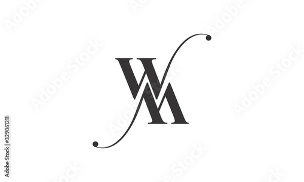 Obraz Abstract WM symbol vector logo