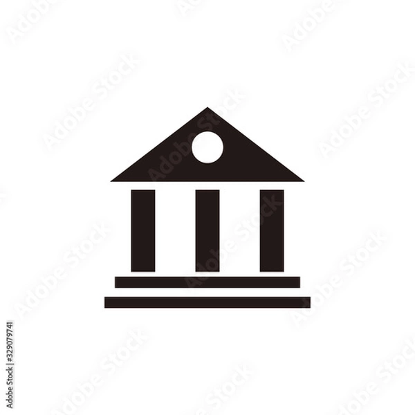 Fototapeta Simple office building flat icon design vector