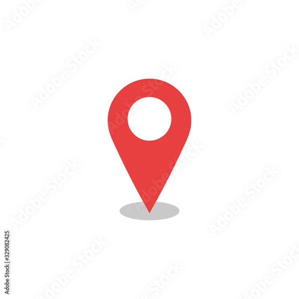 Fototapeta Simple pin location flat icon design vector