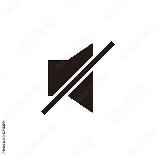 Obraz Simple silent speaker flat icon design vector