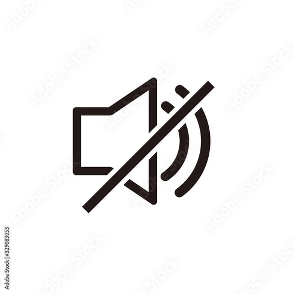 Obraz Simple silent speaker flat icon design vector