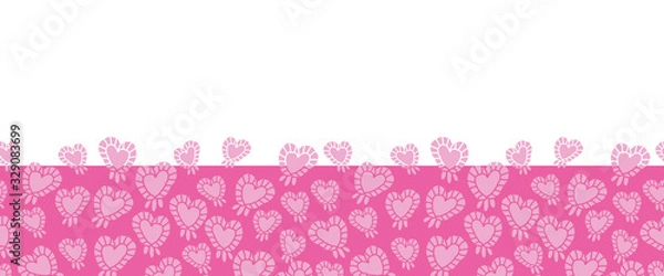 Obraz Heart Balloons-Love in Parise seamless Repeat Pattern Background. Abstract pattern of funky heart balloons shapes border pattern in pink .Perfect for Fabric, Scrapbook, wallpaper.