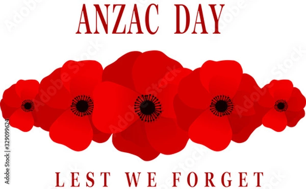 Fototapeta anzac day lest we forget vector illustration