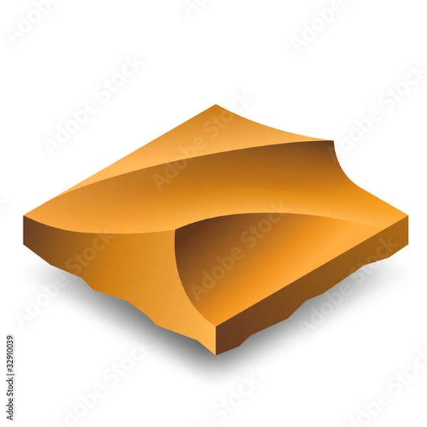 Fototapeta Isometric brown sand dunes (barkhans)