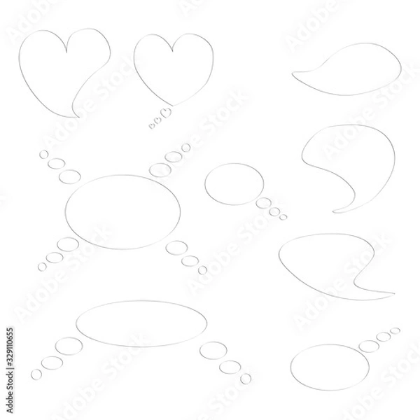 Fototapeta Heart oval and comic chat boxes