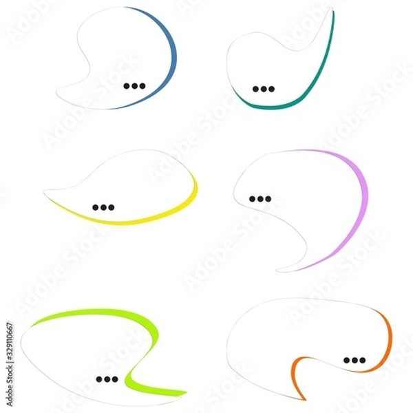 Fototapeta White chat boxes with coloful shadows