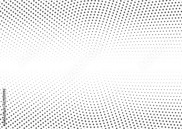 Fototapeta Abstract halftone dotted background. Monochrome pattern with stars.  Vector modern futuristic texture for posters, sites, business cards, postcards, labels and stickers. Design mock-up layout.