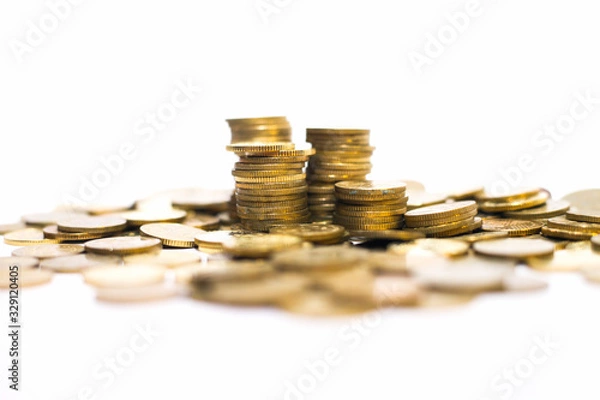 Fototapeta isolated stack of coins