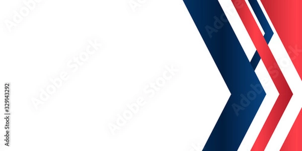 Fototapeta Red white and blue abstract background vector with blank space for text.