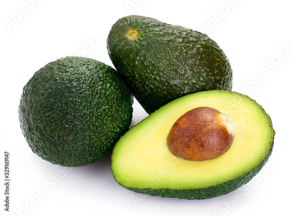 Obraz Fresh avocado on white background