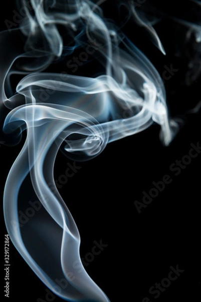 Fototapeta White smoke on black background