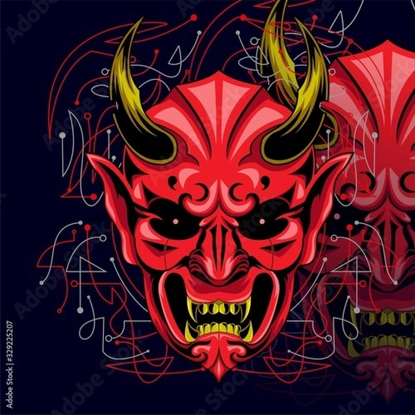 Obraz HELL ONI CYBORG DESGN GEOMETRIC