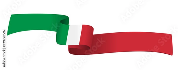 Fototapeta red ribbon on white background