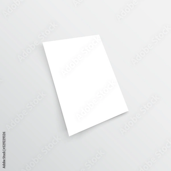 Fototapeta Blank white brochure. book mockup presentation. blank magazine mockup on light grey background. Vector illustration.