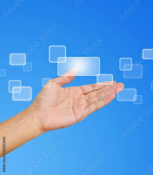 Fototapeta Flow of buttons on hand