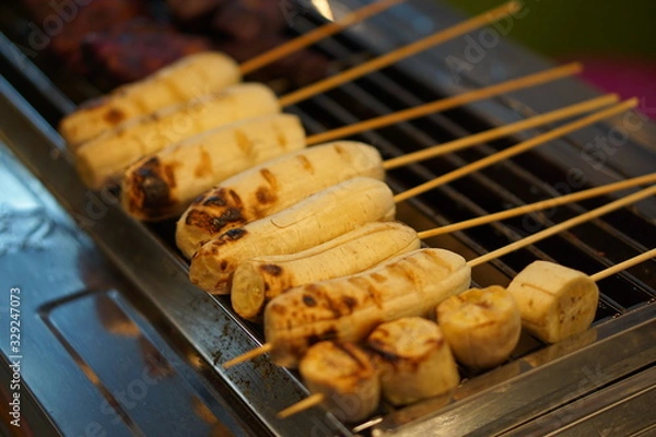 Obraz sausages on grill