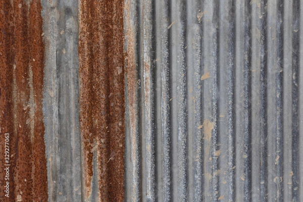 Fototapeta Old zinc background image is rust.