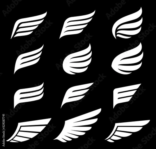 Fototapeta Wings icons logo vector illustrations.