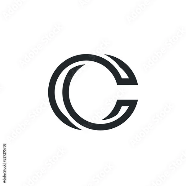 Obraz Double C Letter Logo Lettermark CC Monogram - Typeface Type Emblem Character Trademark