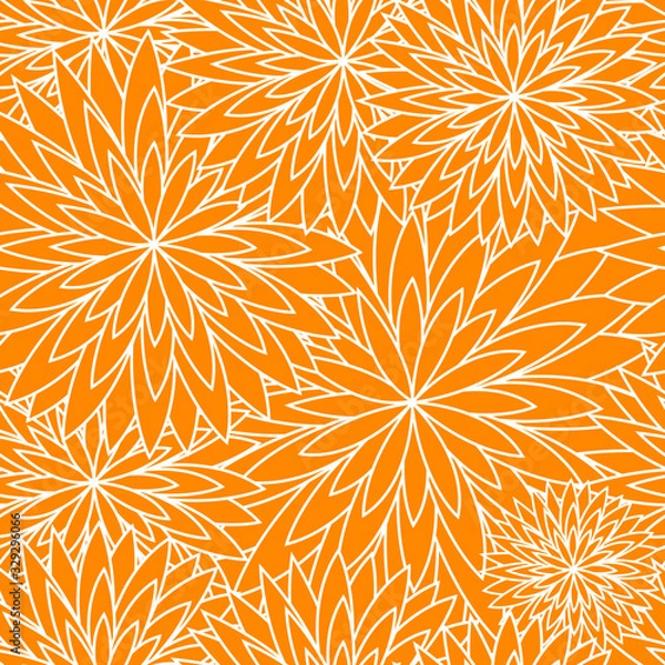 Obraz orange floral seamless repeat pattern