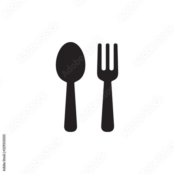 Obraz Simple spoon and fork flat icon design vector
