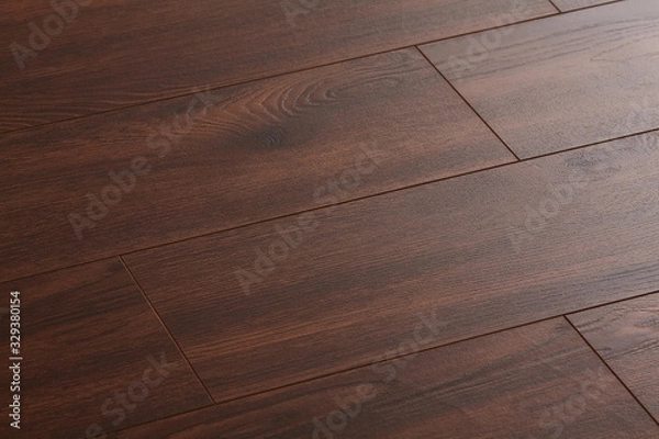 Fototapeta Wooden natural texture. New parquet blank. Wooden laminate floor boards background image. Home decor.