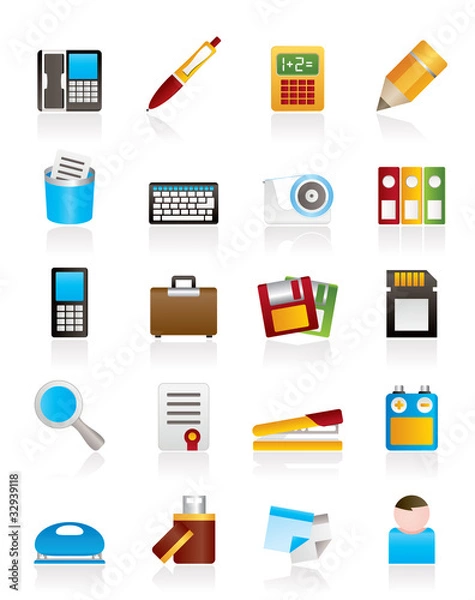 Obraz Office tools Icons - vector icon set 3