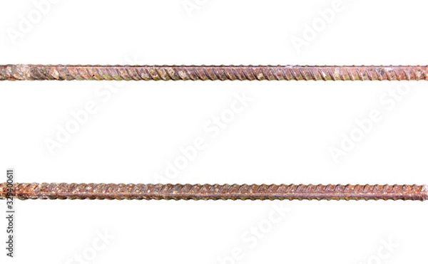 Obraz Photo of an old rusty iron armature isolated on white background