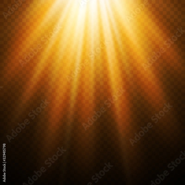 Obraz Flash light effect on transparent background. Effect of blurring light. Vector Illustration